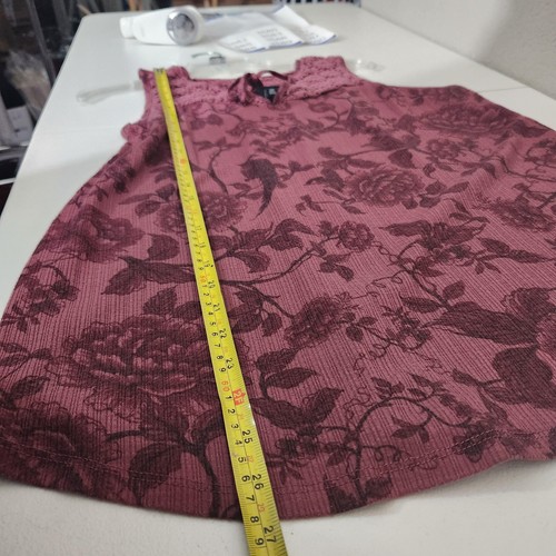 Canotta Torrid donna 00 piccola bordeaux floreale pizzo giogo maglia senza maniche - Foto 5 di 12