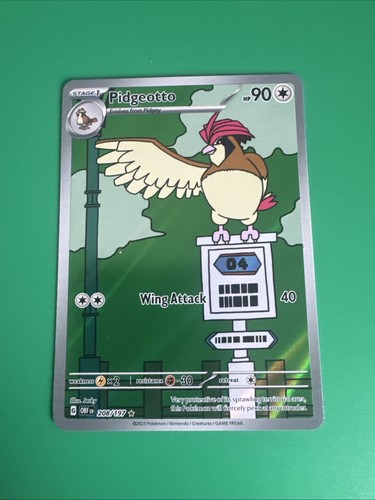 Pidgeotto Obsidian Flames Illustration Rare Card 208/197