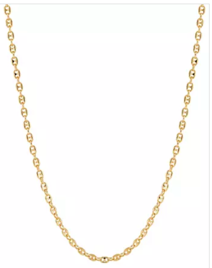 Belk & Co Tranciato 3.3 Millimeter Mariner Chain Necklace in Gold Over Sterling