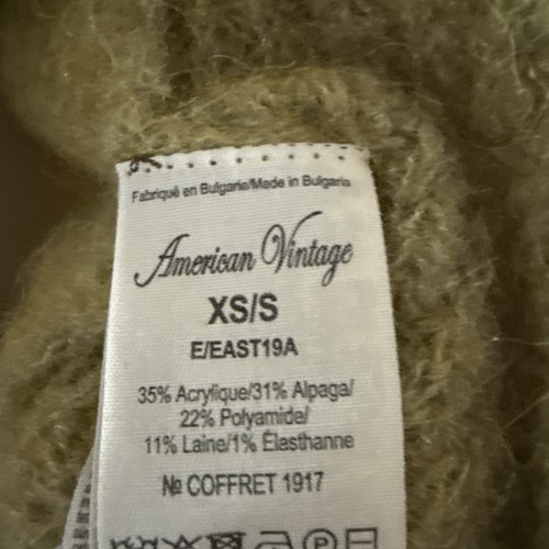American Vintage Cardigan, mit Alpaka Wolle, Oversized Grün Olive NP 159€ - Bild 4 von 5