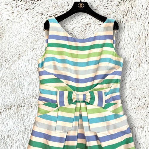 Kate Spade Multi-Border Sleeveless Dress 10 602E Good Condition Authentic N2767 - Picture 11 of 24