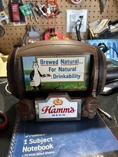 Working VTG Hamm's Beer Barrel Rotating Flip Motion Sign 8 Scenes Bar Mancave