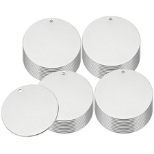 40 Pcs 1.2 Inch Round Metal Stamping Blanks, Silvery Blank Tags