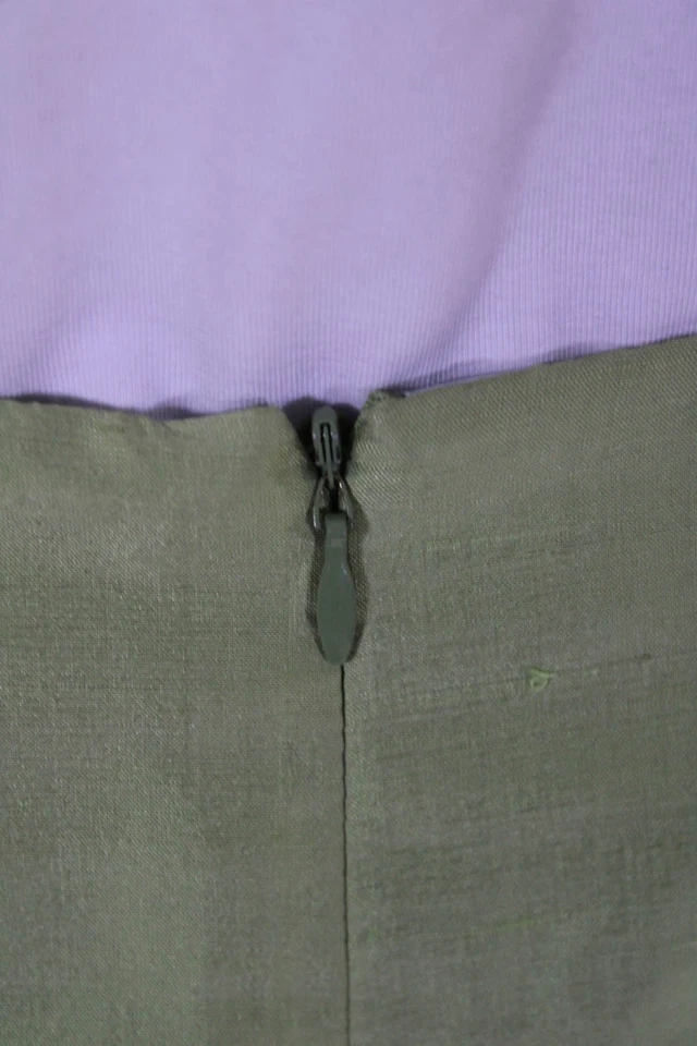 Falda Nanette Lepore Mujer Texturizada Plisada Retazos Cremallera Volantes Talla Verde Foto 4 de 4