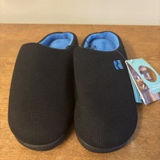 Rockdove Two Tone Memory Foam Slippers Black Blue Mens Size Medium 9-10