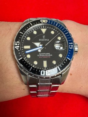 Festina Automatic Diver Watch Miyota Sapphire Steel Box Papers