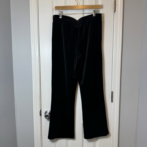 Lauren Ralph Lauren Black Velvet Gold Trim Track Pants size Medium Petite NEW - Picture 2 of 6