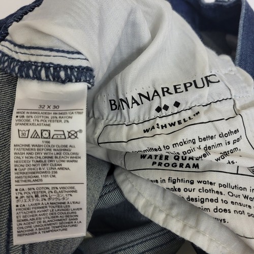 Jean de voyage Banana Republic coupe slim stretch denim pantalon 32x30 neuf avec étiquette noir et bleu - Photo 7/8
