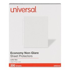Universal 21127 Nonglare Eco Top-Load Poly Sheet Protectors - CLR (200/Box) New