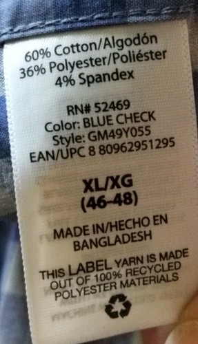 George Button Down Classic Fit Shirt Men's Size XL Blue Check Long Sleeve - Picture 6 of 11