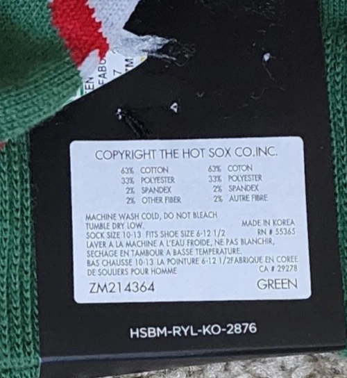 NWT Men HOTSOX Poker Gambling Casino Socks 1 Pair NEW - Image 3 of 3