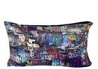 Houses Cushion Cover Positano Town at Night Printed Velvet Fabric 50x30cm