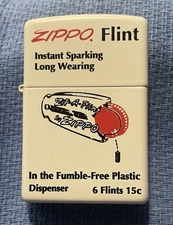 ZIPPO FLINTS • 6 FLINTS 15C COMMEMORATIVE ZIPPO  (New)  Dated 2017