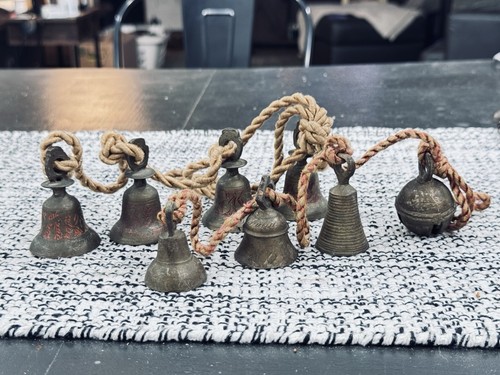 Two Strands Of Brass Bells. Four Bells Per Strand. Made In India
