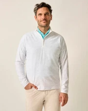 johnnie-O Talbert Camo Performance 1/4 Zip Waffle Pullover White Size L
