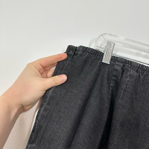 Pantalón Eileen Fisher Mujer XL Algodón Orgánico Delgado Negro Jaspeado Informal - Imagen 3 de 8