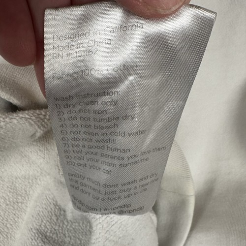 Ripndip Hoodie Men M White Sweatshirt Embroidered Rainbow Spellout Logo Kangaroo - Picture 6 of 11