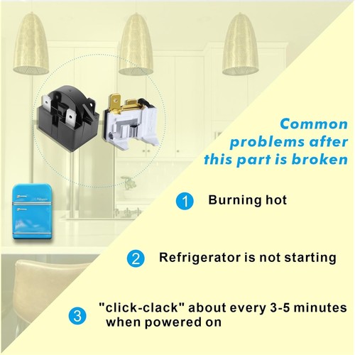 Refrigerator Starter Relay QP2-4.7 PTC Starter 3Pin and Refrigerator Compressor - Picture 6 of 7