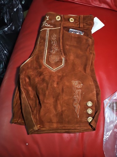 BAVARIA TRACHTEN Size 30 Lederhosen Men - Genuine Leather Authentic German NEW - Picture 3 of 5