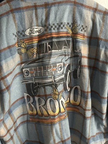 Licensed Ford Bronco Women's Graphic Flannel Shirt Shacket Size Large - Picture 2 of 4