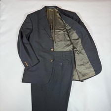 Versace Classic V2 90s Vintage Wool Suit Set Gray Gold Buttons Size XL