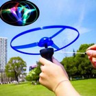 Led Light Up Pull String Flying Frisbee Kids Outdoor Toys-Set of 3-(3-colors)