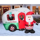 Gemmy 9' Wide Santa's Christmas RV Light Up Airblown Inflatable Camper Trailer