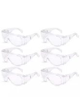 Qty.6 BISON LIFE Diamont Vented Over Glasses Safety Glasses Meets ANSI Z87.1 New