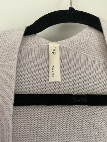 NAP Beige Soft Wool Duffle Open Front Long Cardigan Sweater Size OS NWTs - Picture 4 of 9