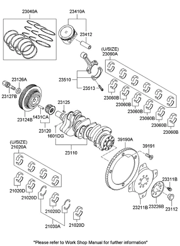 230603A902 Genuine BEARING PAIR SET-C/ROD 6Pcs For Mohave, Veracruz /Fedex