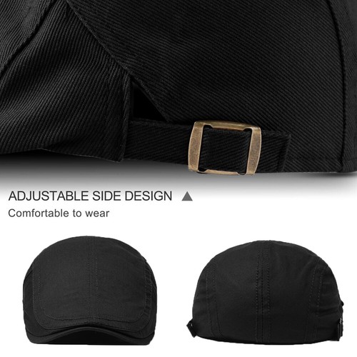 Men Herringbone Ivy Hat Solid Cotton Gatsby Cap Golf Driving Flat Cabbie Newsboy - Picture 40 of 61
