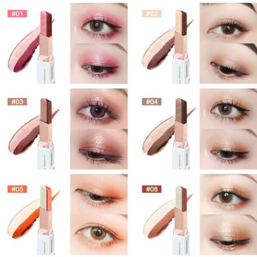 6 Pcs Eyeshadow Stick Eyeliner Pen Two Colors In One Eye Makeup Pencil - Picture 8 of 10