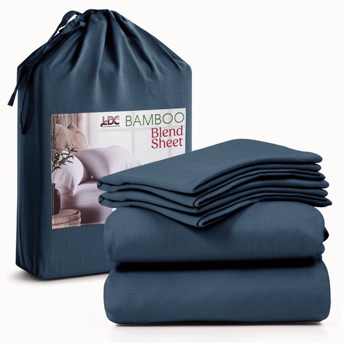 4-Piece Premium Bamboo Bed Sheet Set Deep Pocket Breathable Soft Bamboo Sheets - Picture 63 of 80