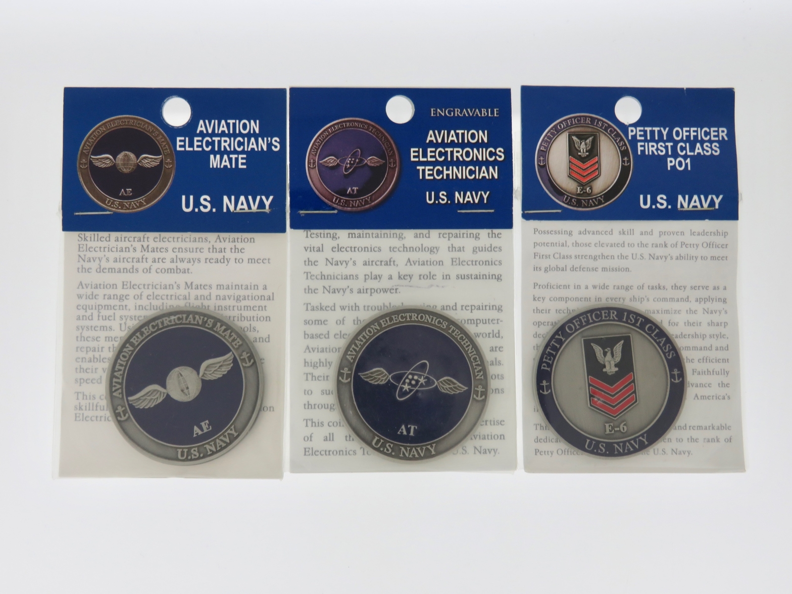 United States Navy Challenge Coins Collection of 3 All Different-image