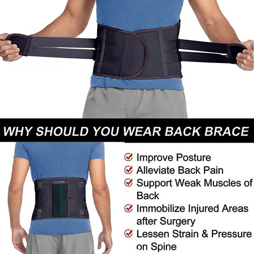 Medical Lumbar Support Belt For Lower Back Pain Relif Spine Brace Protector UK - Picture 5 of 22
