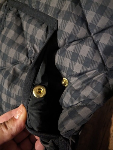 J.CREW Excursion Quilted Down Puffer Vest Size Small Black & Gray Check - Picture 6 of 14