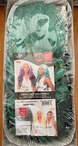 IT'S A WIG SWISS LACE FRONT WIG HOUSTON-2 Wig "NEW" IN PRIZM COLORS OCEAN BLUE, - Picture 7 of 10