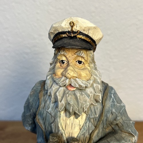 Vintage Folk Art Resin Figure Old Man Nautical Sailor Ship Captain 13” - Picture 2 of 11