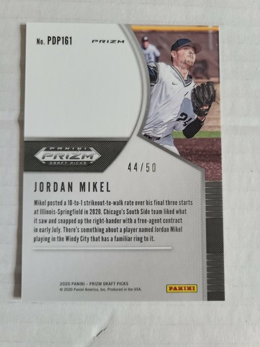 Jordan Mikel 2020 Panini Prizm Draft Picks Orange Refractor 44/50 PDP161 - Picture 6 of 10