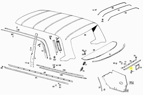Mercedes Center Chrome Moulding Trunk Trim, Left New OEM W108 W109 - Picture 5 of 5