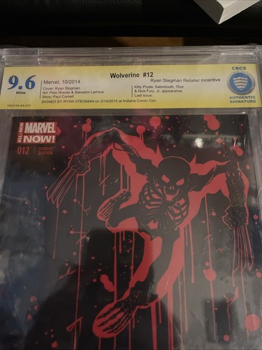 RARE Wolverine 12 10/2014 CBCS 9.6 Signed By Ryan Stegman LAST ISSUE - Picture 4 of 4