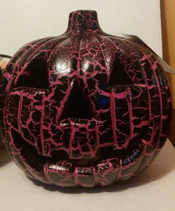 8 Jack O Lantern Face Led Black Plastic Lighted Pumpkin Decor Picture Information