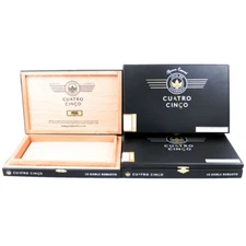 Lot of 3 Cuatro Cinco Doble Robusto Empty Wood Cigar Box 10.5" x 6.75" x 1.5"