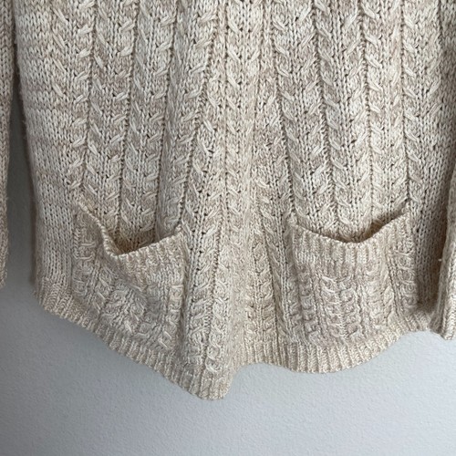 Guinevere Womens Small Cowl Neck Sweater Wool Mohair Blend Beige Knit Pullover - Picture 11 of 12