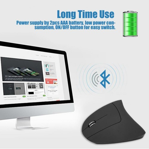 Wireless Vertical Silent Mouse Quiet Noiseless Non-delay Mouse for PC/Laptop TDM - Picture 4 of 8
