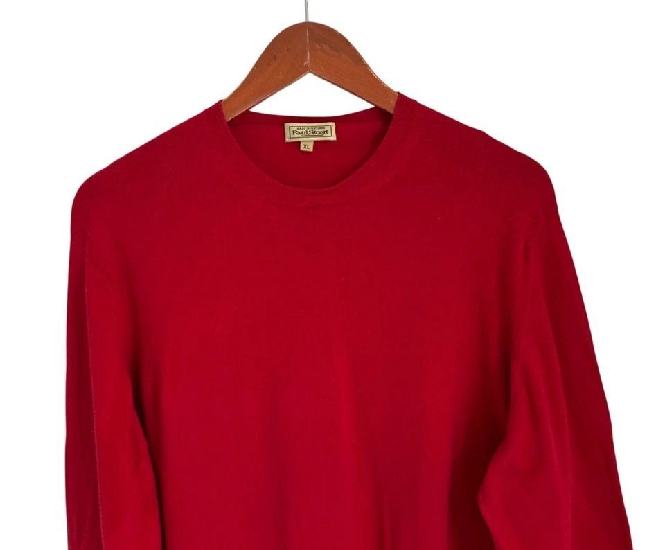 Paul Stuart Red Wool Crewneck Sweater Made In Scotland XL Mens - Image 2 of 4