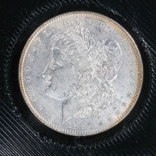 1886 $1 Morgan Dollar Raw Beautiful Reverse Toning Nice Old US Minted Coin