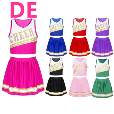 DE Mädchen Cheer leader Schulmädchen Uniform für Halloween Party Verkleidung 