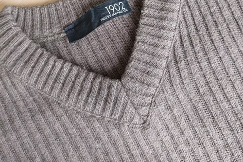 1902 Jan Paulsen PULLOVER 40% Wolle Gr. S Khaki - Bild 2 von 2