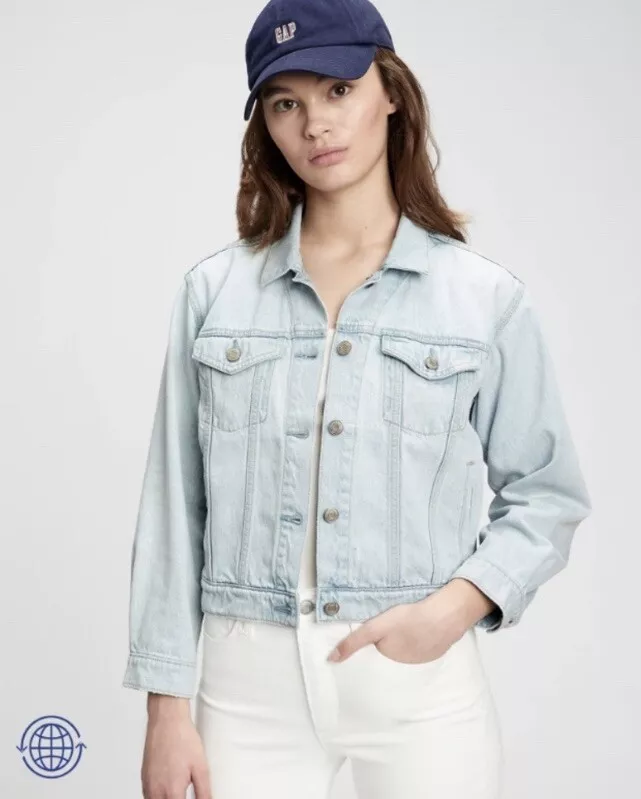 Gap cropped denim jacket discount
